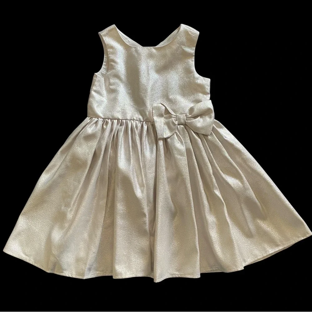 H&M-CHAMPAGNE SHIMMER DRESS-GIRLS SIZE 5